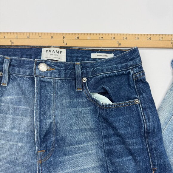 Frame Denim Jeans Nouveau Le Mix Straight Leg Distressed Size 28 Two Tone - Picture 4 of 12